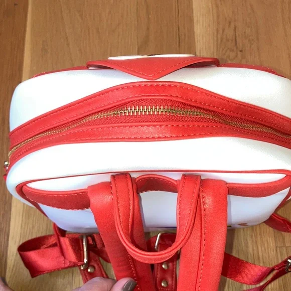 Disney Loungefly Alice in Wonderland Ace Queen of Hearts Mini Backpack Red White - Picture 13 of 16